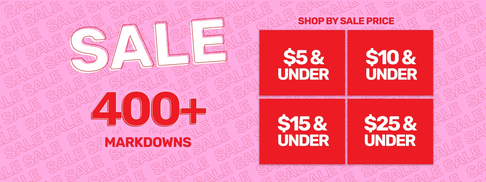 400+ Markdowns