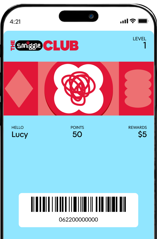 Smiggle Club digital membership card
