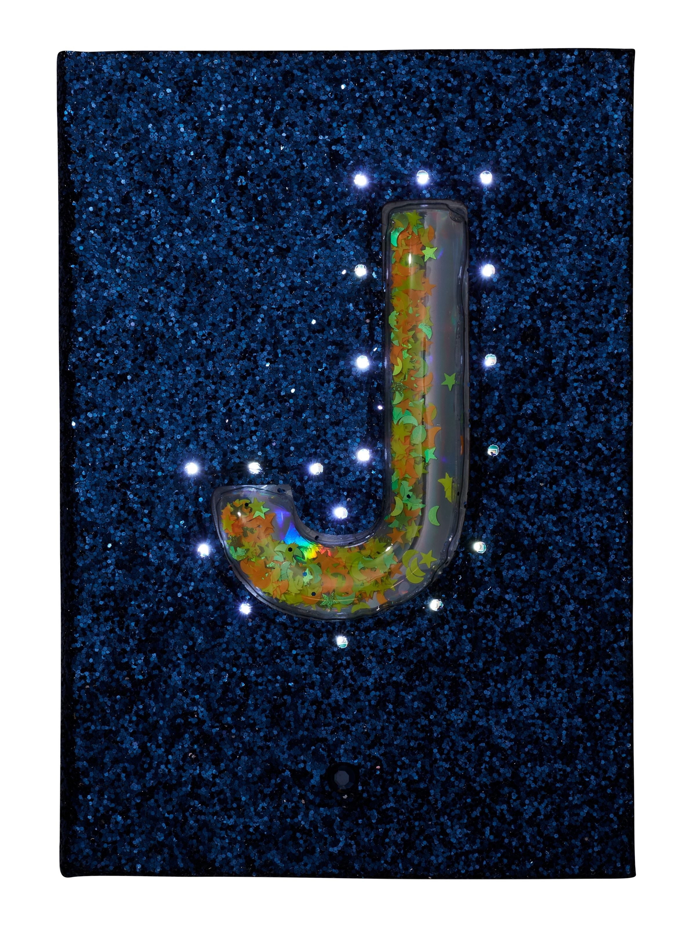 Space Light Up Glitter Alphabet A5 Notebook