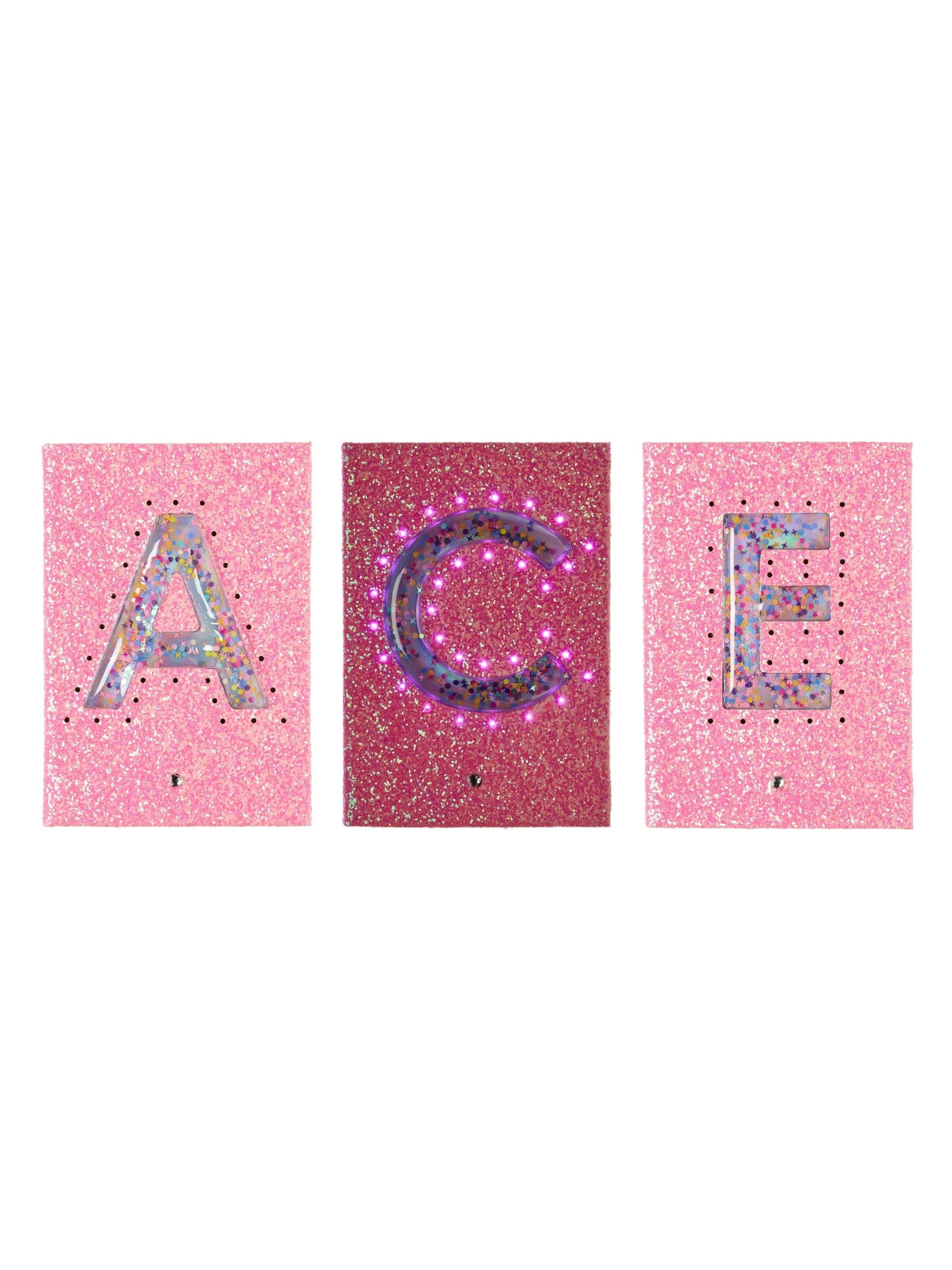 Light Up Glitter Alphabet A5 Notebook