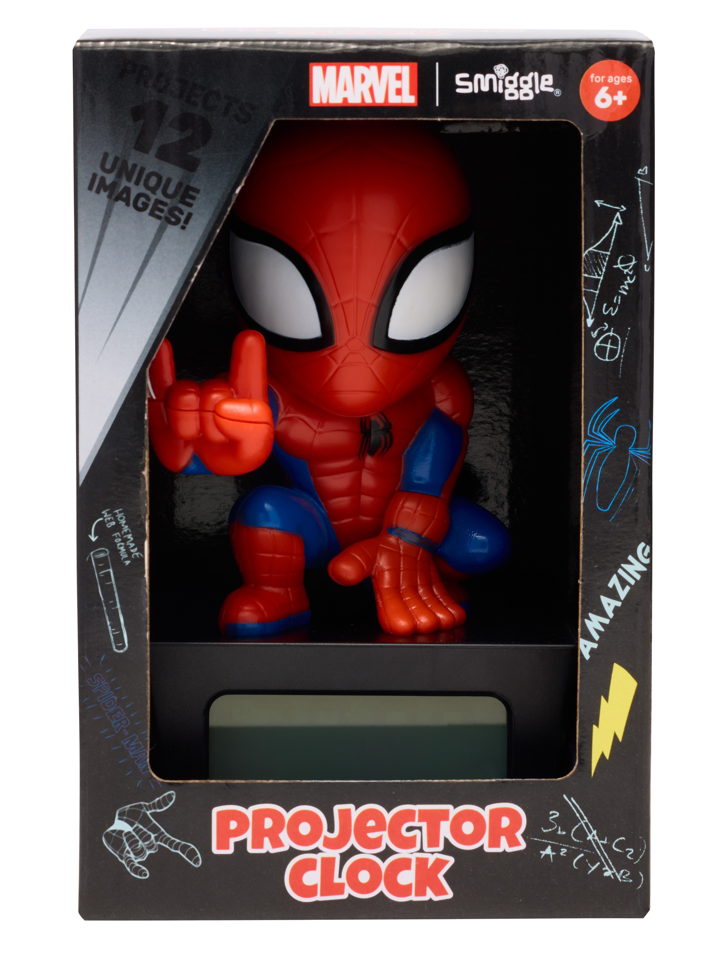 Projector Alarm Clock Spiderman Marvel with Snooze Function and  Alarm Function, Night Light with Timer, LCD Screen, Battery Operated,  Blue/Red, RL977SP : Home & Kitchen
