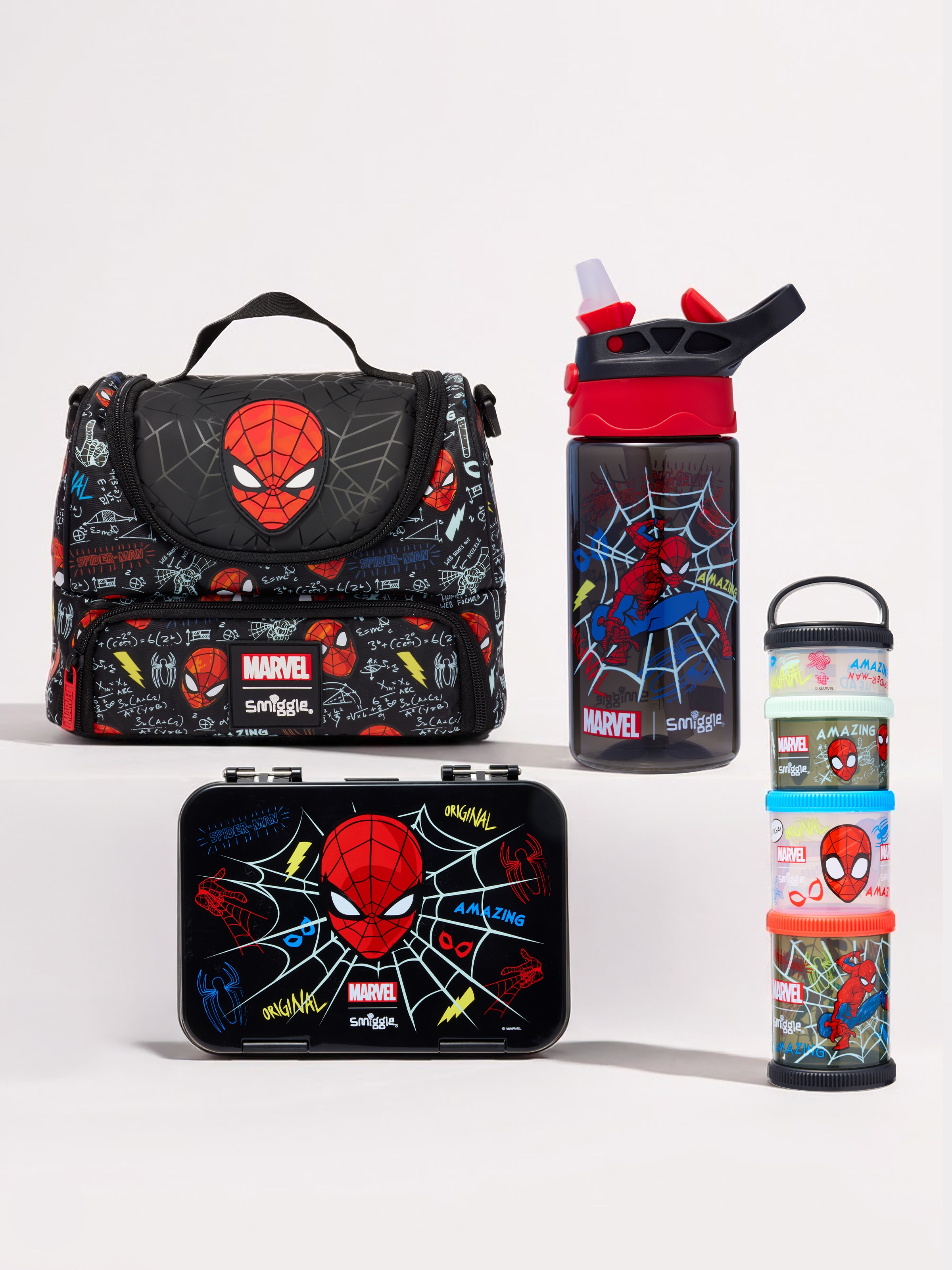 Spider-Man 4 Piece Lunch Bundle W Junior Flip Bottle 430Ml