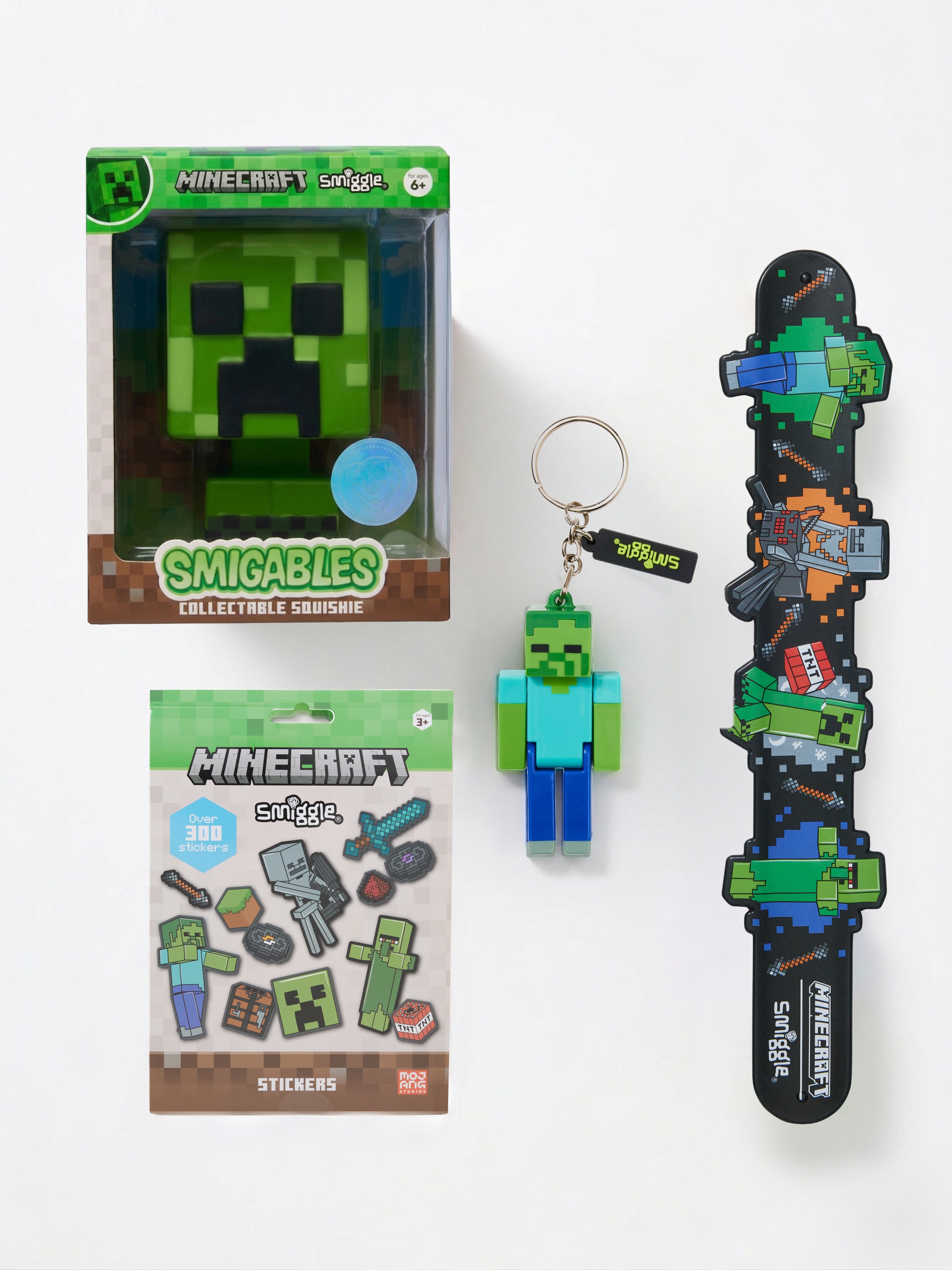Minecraft 4 Piece Collectable Bundle W Wristband