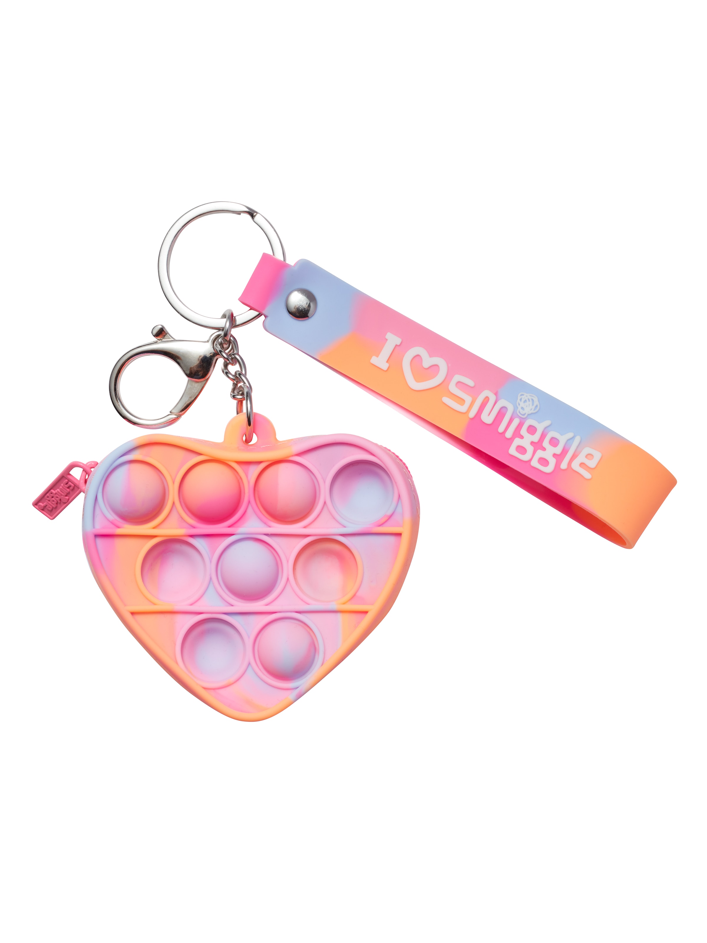 Heart Poppies Pouch Keyring