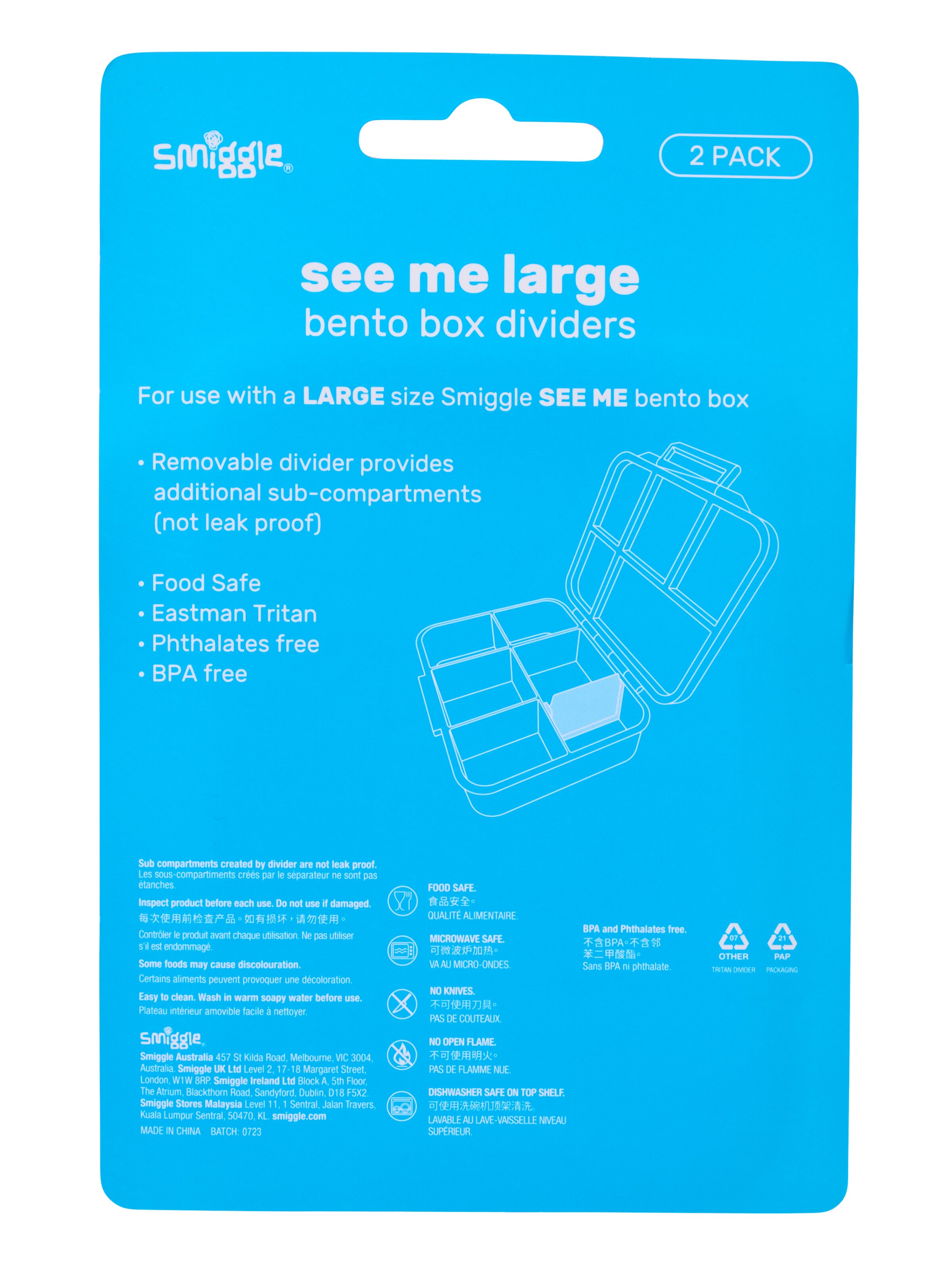 Replacement See Me Bento Lunchbox Dividers X2