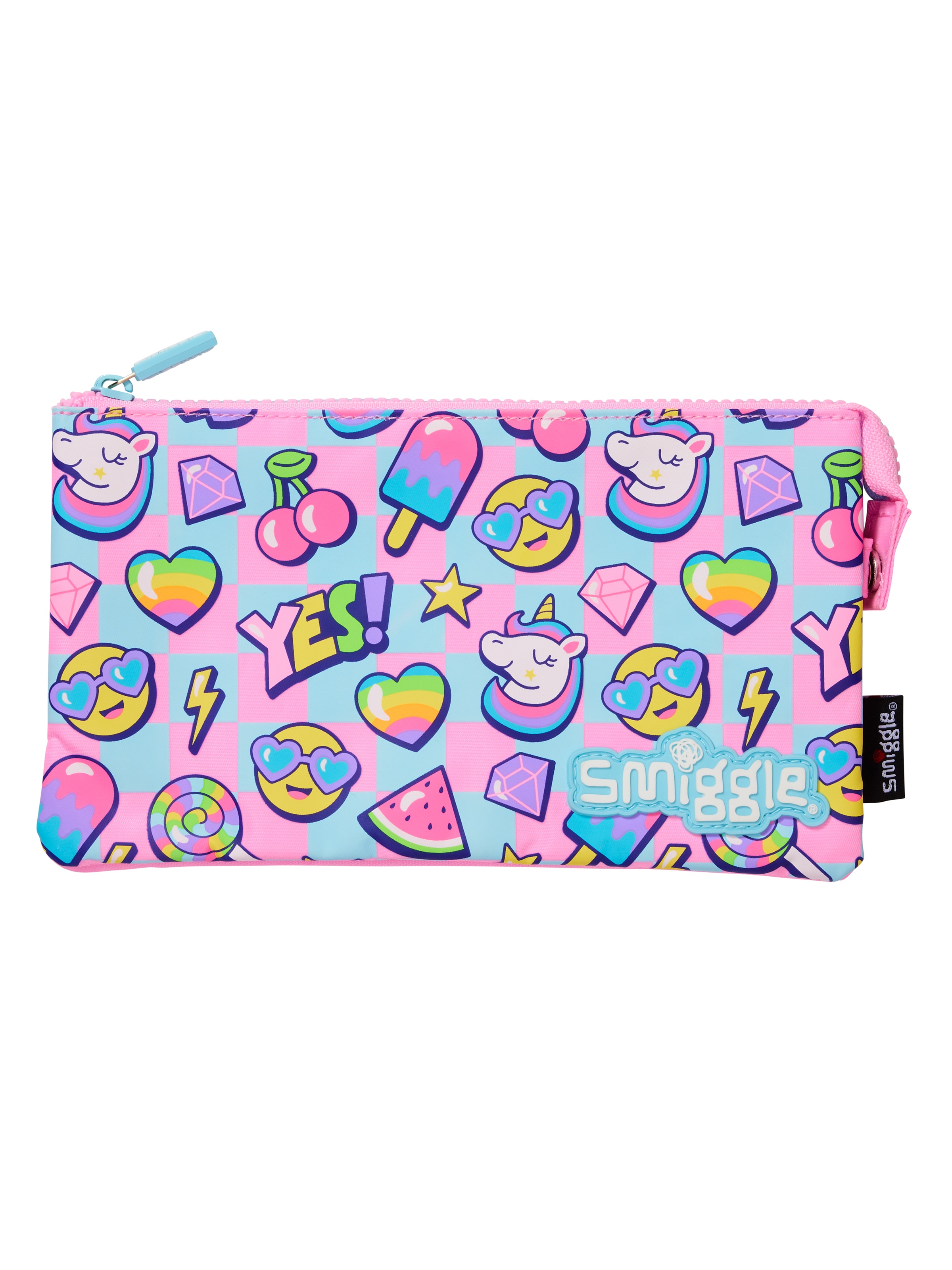 Check Triple Pocket Pencil Case