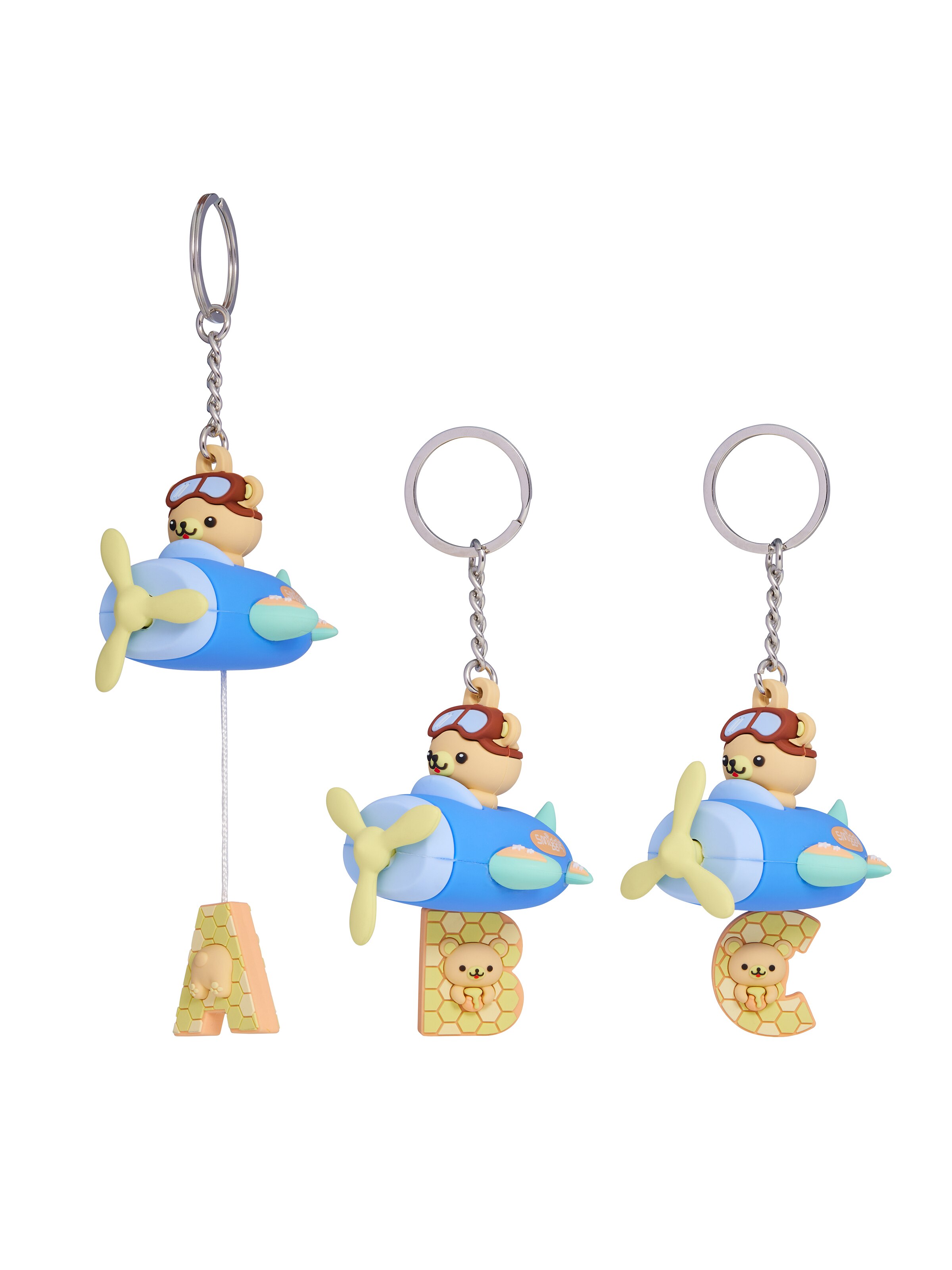 Spinning Plane Alphabet Keyring