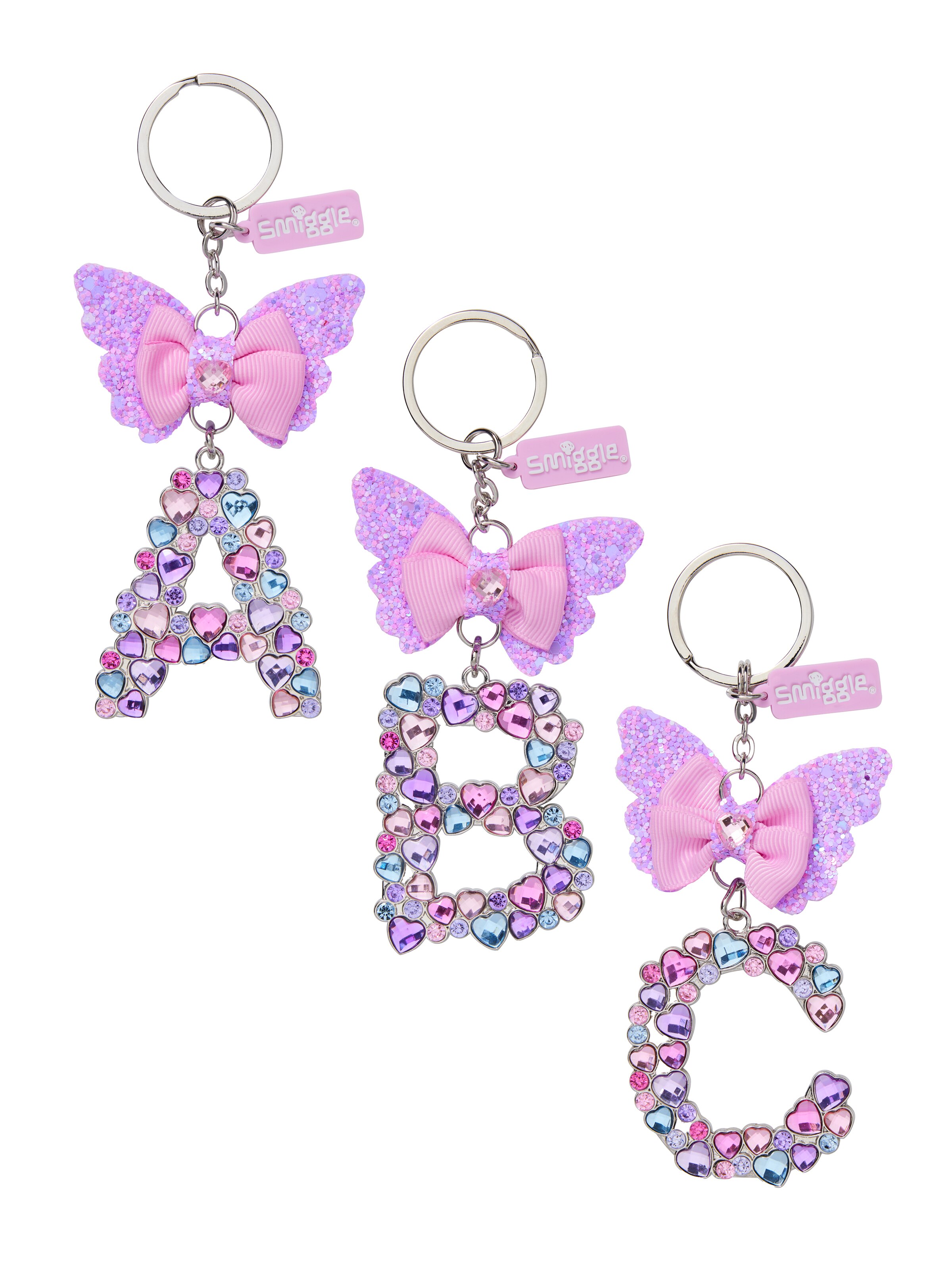 Butterfly Jewel Alphabet Keyring