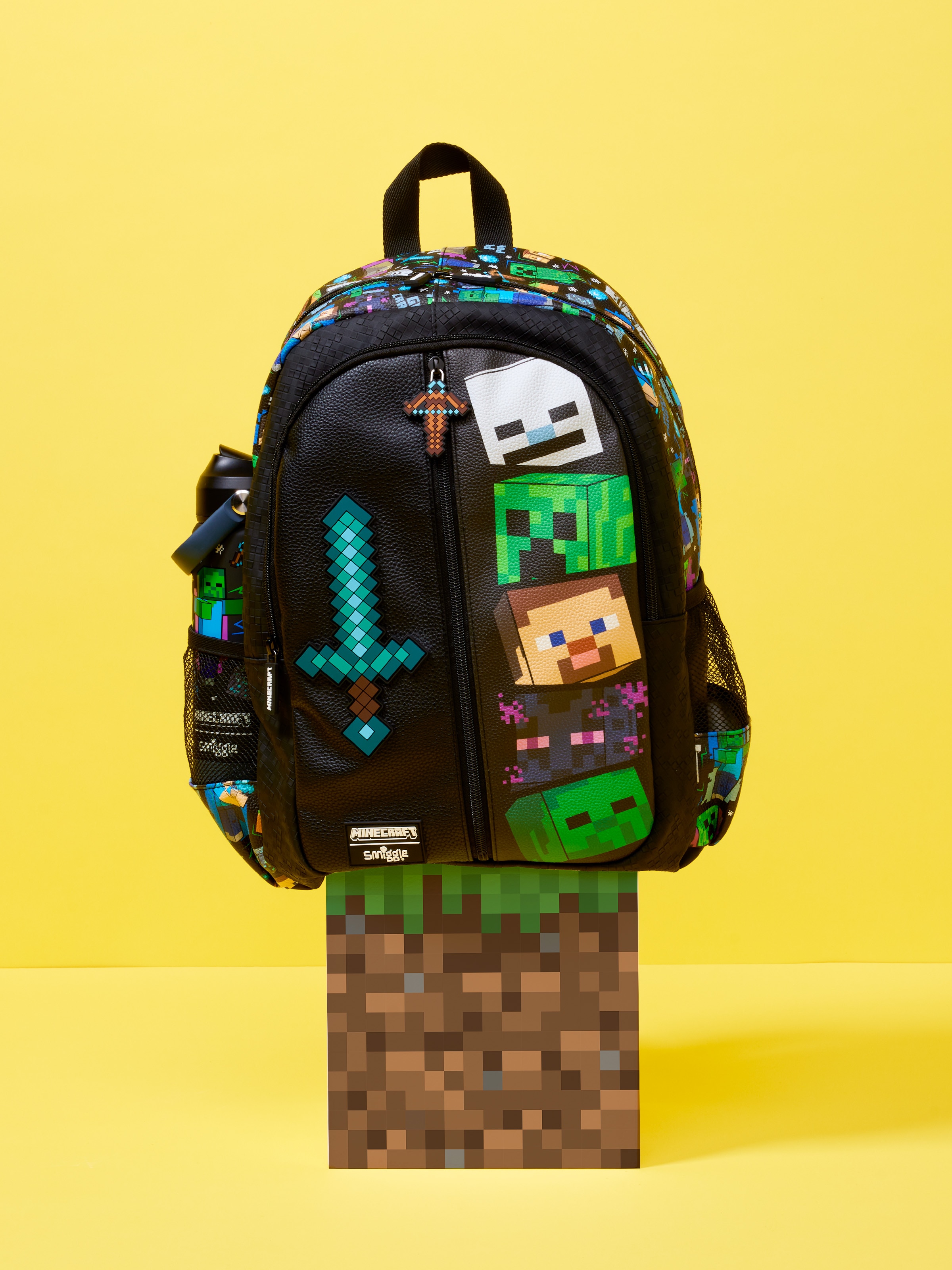 Minecraft Classic Backpack Minecraft Black - Smiggle Online
