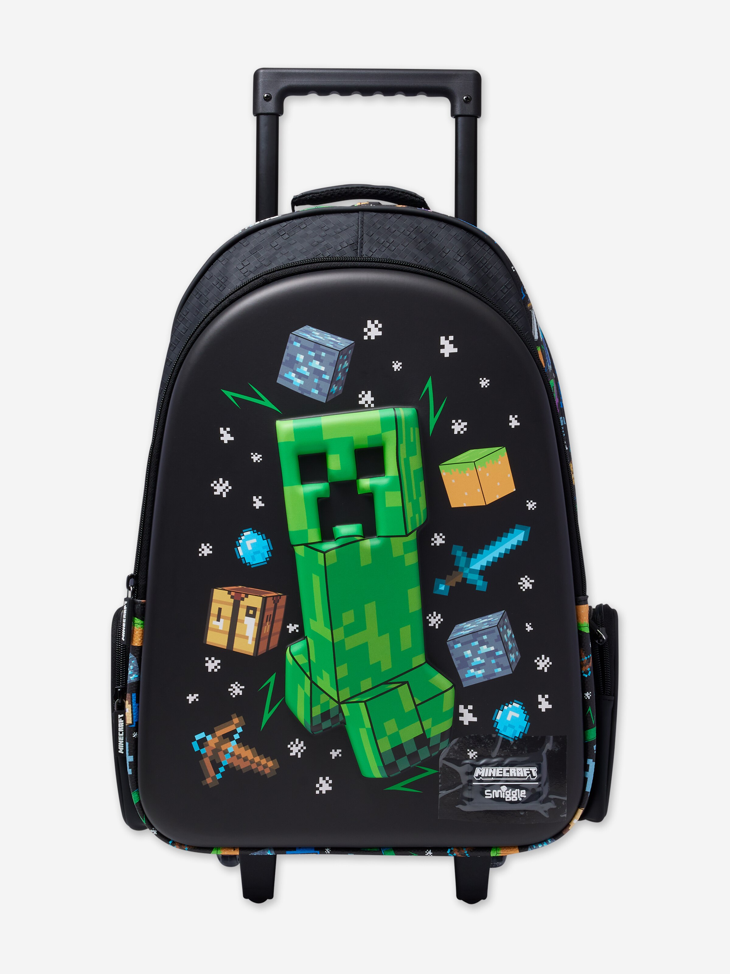 Minecraft Trolley Backpack With Light Up Wheels