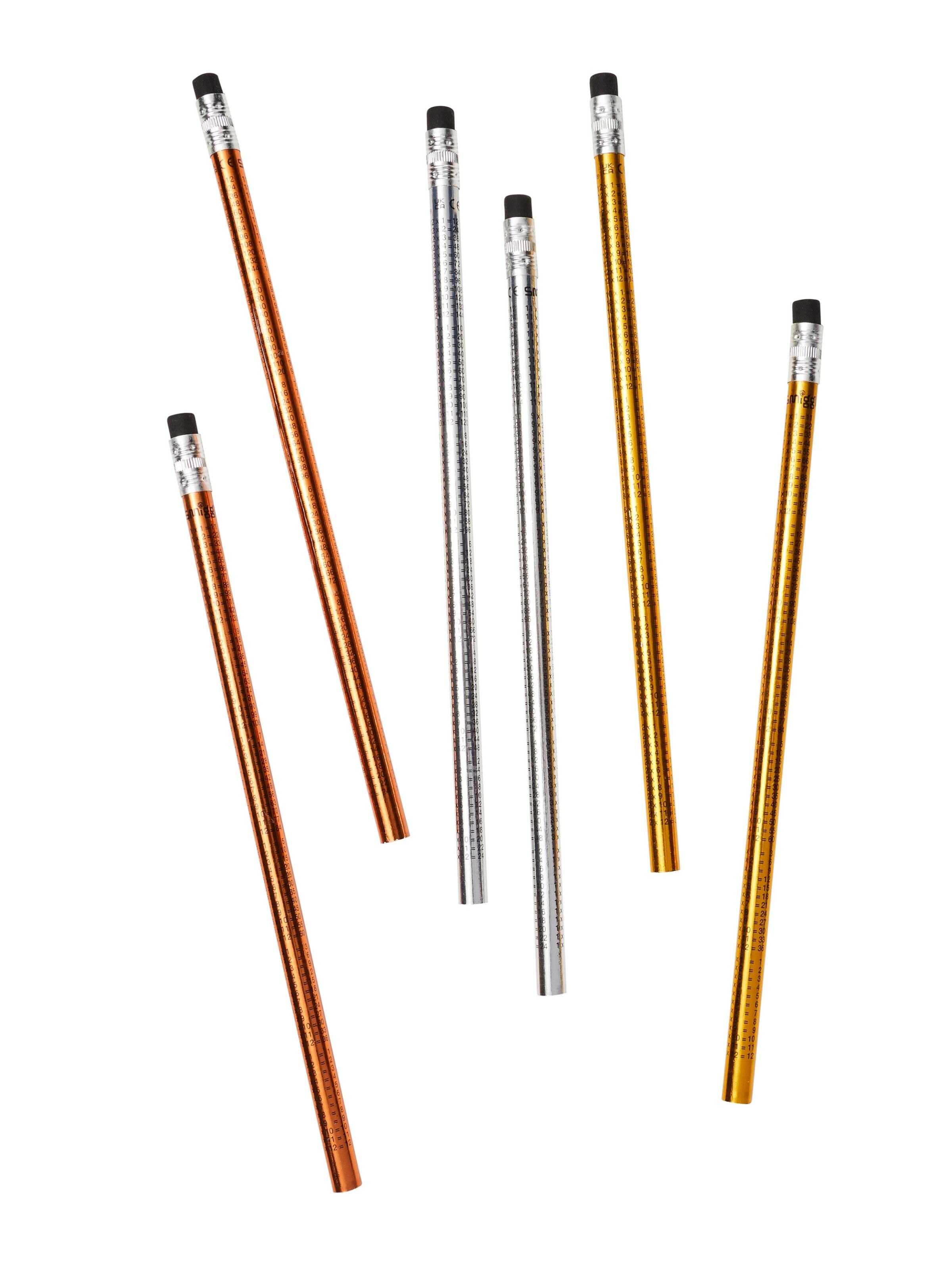 Times Tables Educational Pencil Pack X6