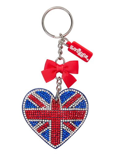 Little London Heart Union Jack Diamante Keyring                                                                                 