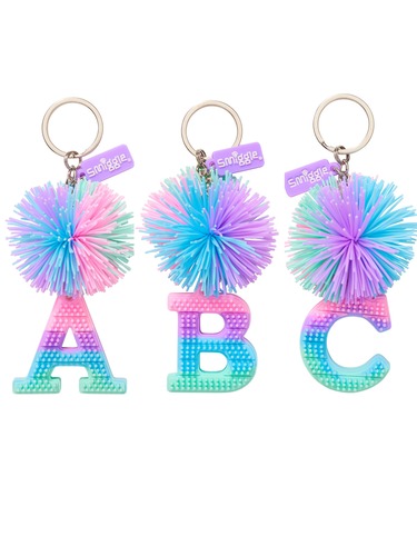 Pastel Pom Pom Scented Alphabet Keyring                                                                                         